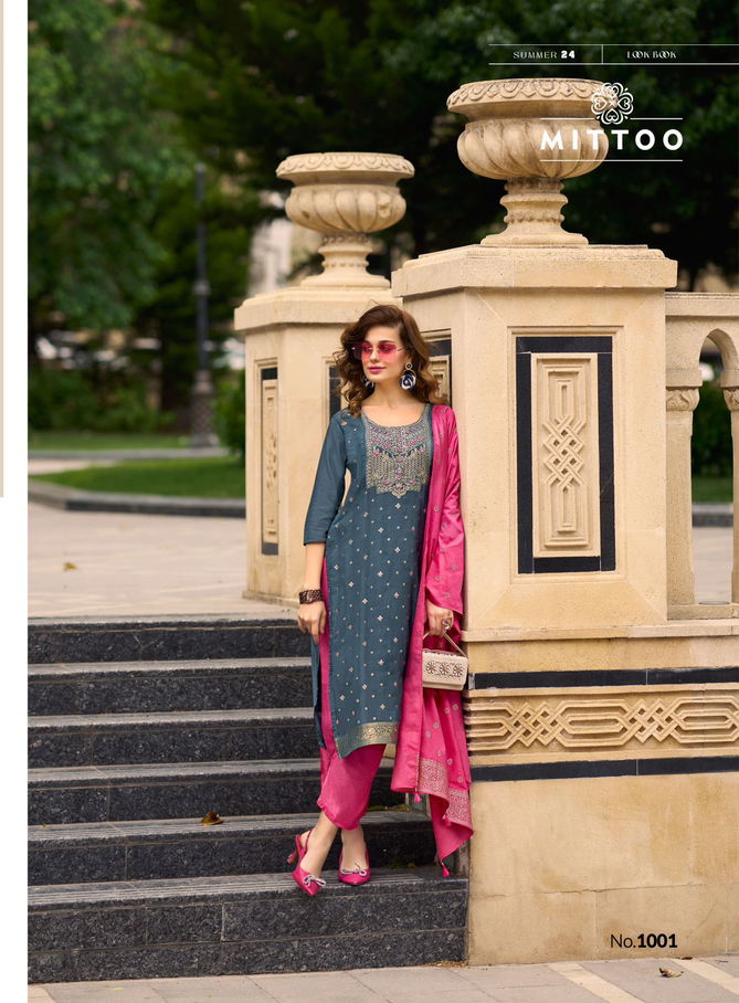 Aafreen By Mittoo Muslin Designer Kurti With Bottom Dupatta Wholesale Price In Surat
